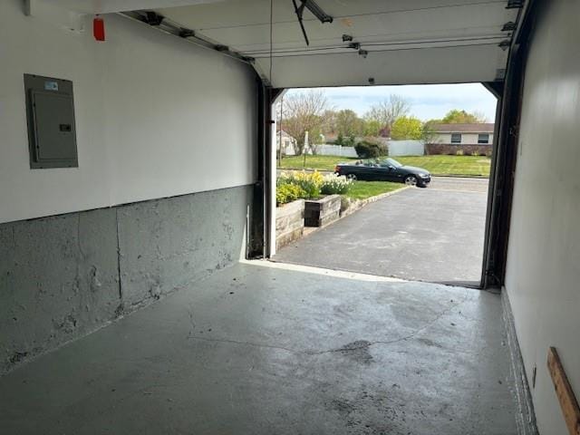 garage with electric panel