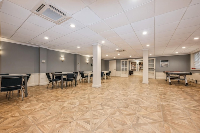 700 Shore Rd Unit 2Z, Long Beach, NY 11561 - interior space featuring baseboards, ornamental molding, visible vents, and recessed lighting