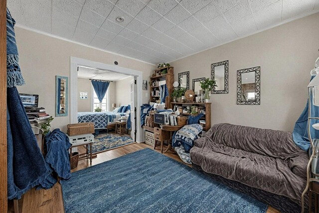 6107 Grand Ave, Maspeth, NY 11378 - living room with crown molding and wood finished floors