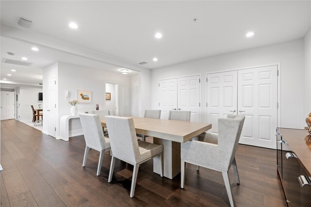 100 Harbor View Dr Unit 230, Port Washington, NY 11050 - dining room with dark wood finished floors and recessed lighting