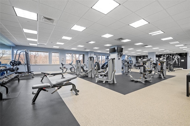 100 Harbor View Dr Unit 230, Port Washington, NY 11050 - workout area with a drop ceiling