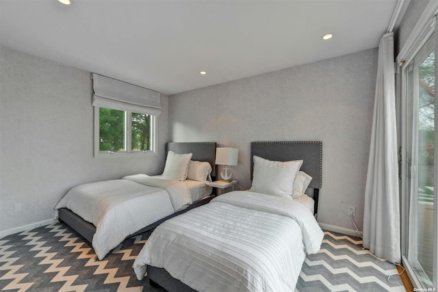 33 Old Canoe Place Rd, Hampton Bays, NY 11946 - bedroom with carpet floors, baseboards, and recessed lighting