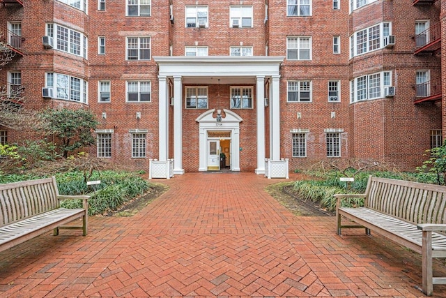 view of building exterior featuring cooling unit