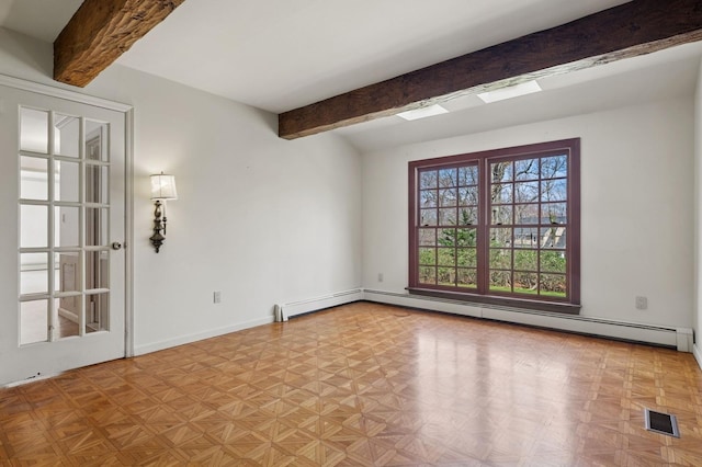 22 Druid Hill Rd, Port Jefferson, NY 11777 - spare room with beam ceiling
