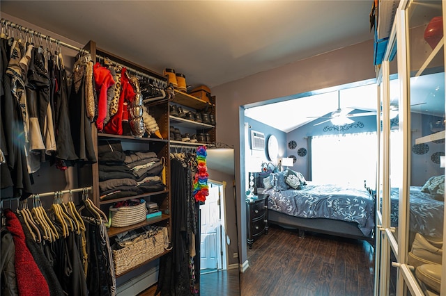 2892 Wilson Ave, Bellmore, NY 11710 - bedroom with vaulted ceiling and wood finished floors