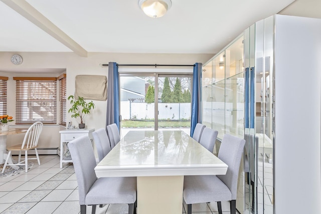 dining room with light tile patterned flooring and a healthy amount of sunlight