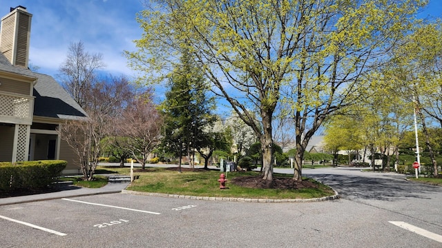 exterior space with curbs