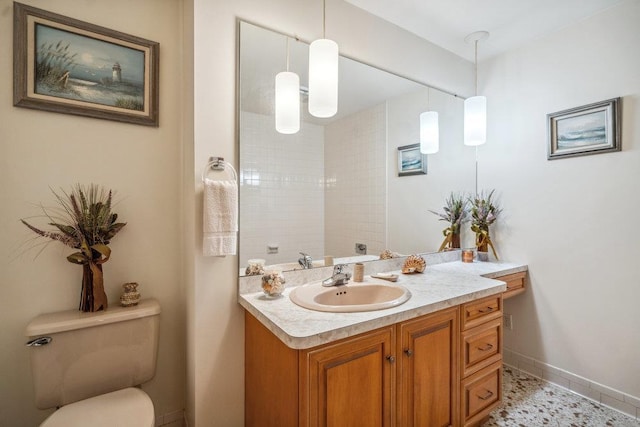 59 Giant Oak Rd, Ridge, NY 11961 - bathroom with vanity, toilet, and baseboards