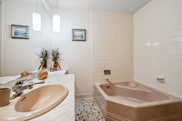 59 Giant Oak Rd, Ridge, NY 11961 - full bathroom with a tub to relax in, baseboards, and vanity
