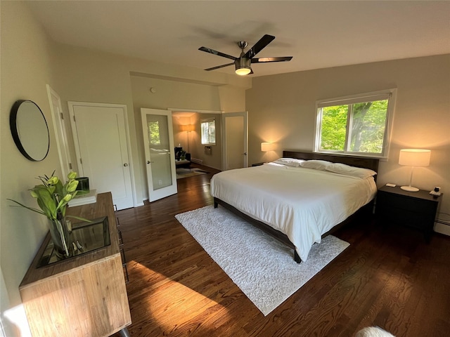 57 Hamilton Dr, Chappaqua, NY 10514 - bedroom featuring dark wood-style flooring and ceiling fan