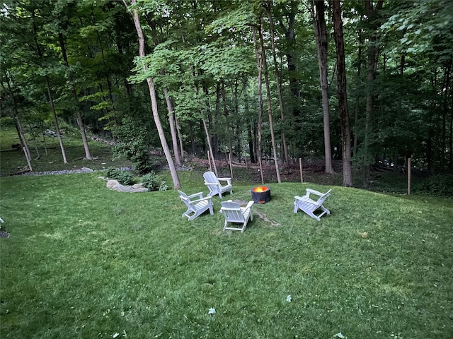 57 Hamilton Dr, Chappaqua, NY 10514 - view of green lawn with a wooded view