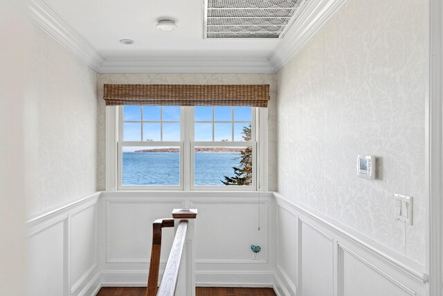 356 Bay Ave, Huntington Bay, NY 11743 - details with a decorative wall, visible vents, and crown molding