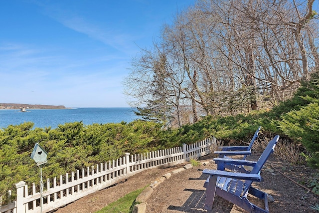 356 Bay Ave, Huntington Bay, NY 11743 - view of yard featuring fence and a water view