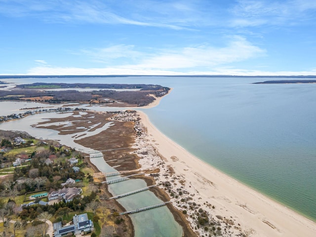 64 Turtle Cove Dr, Southampton, NY 11968 - bird's eye view with a beach view and a water view