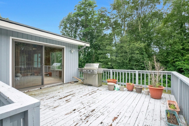 14 Perry Ct, Armonk, NY 10504 - wooden terrace with a grill