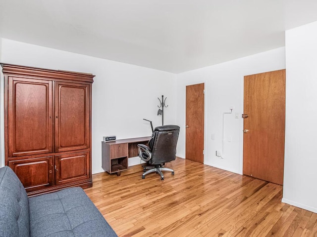 office area featuring light wood-style flooring