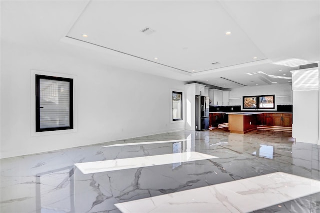 3585 Martha Blvd, Bethpage, NY 11714 - interior space featuring marble finish floor, visible vents, recessed lighting, and a raised ceiling