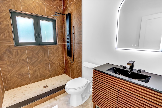 3585 Martha Blvd, Bethpage, NY 11714 - full bathroom with toilet, vanity, and a tile shower