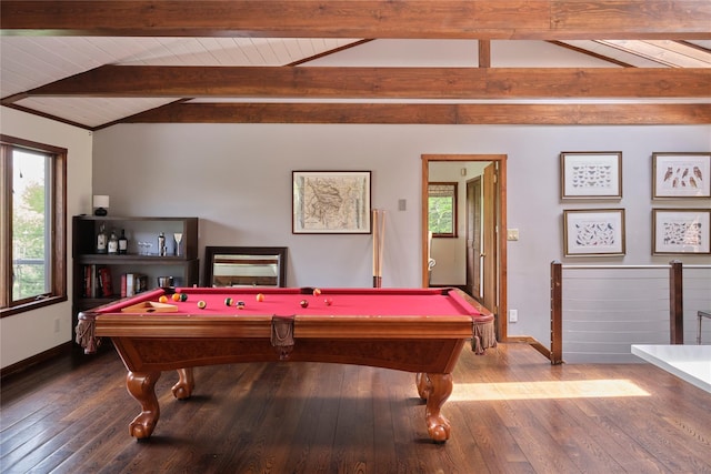 65 Deuner Hill Rd, Callicoon Center, NY 12723 - game room with billiards table, wood-type flooring, and baseboards