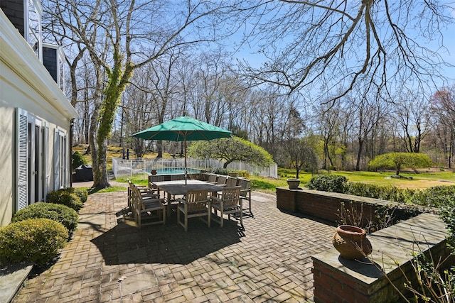 view of patio with outdoor dining space