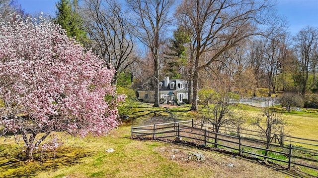view of yard with fence