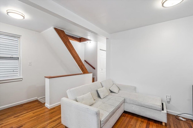 61-27 160th St, Fresh Meadows, NY 11365 - living area featuring baseboards and wood finished floors