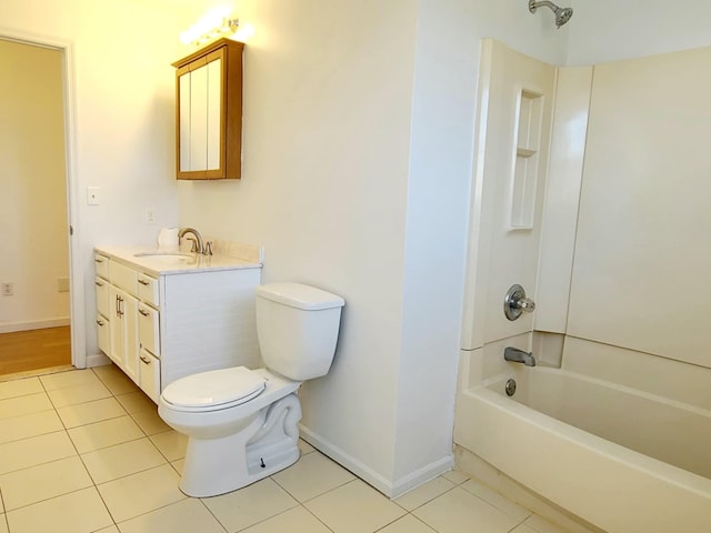89 Railroad Ave, Center Moriches, NY 11934 - bathroom featuring toilet, tile patterned flooring, vanity, and bathing tub / shower combination