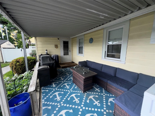 524 Polaris St, North Babylon, NY 11703 - view of patio featuring an outdoor living space