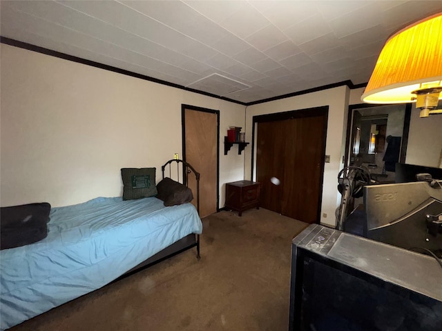 524 Polaris St, North Babylon, NY 11703 - carpeted bedroom with ornamental molding