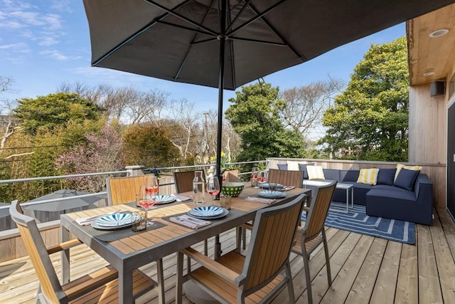 267 Floral Walk, Fire Island Pines, NY 11782 - deck with an outdoor hangout area and outdoor dining area