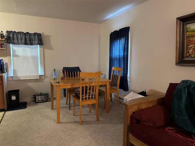 view of carpeted dining room