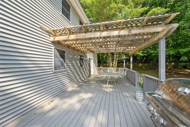 3 Benjamin Ct, Ardsley, NY 10502 - deck with a grill, a pergola, and view of wooded area