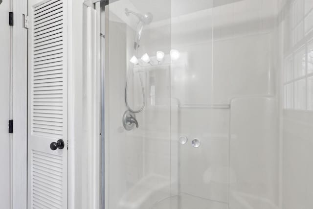 bathroom with a stall shower