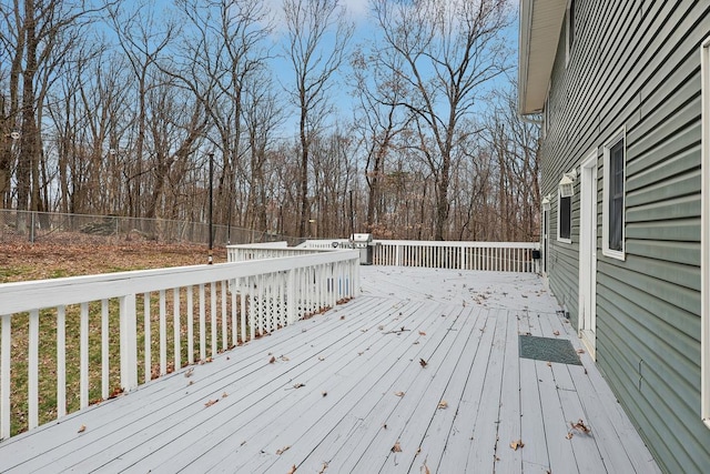 wooden terrace with fence