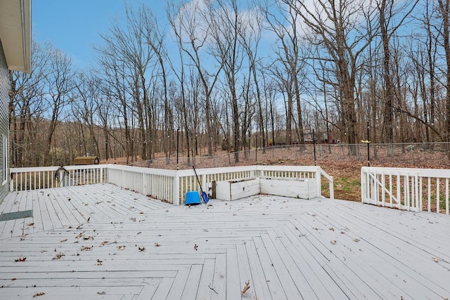 deck featuring fence