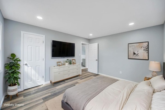 81 New Ave, Wyandanch, NY 11798 - bedroom featuring baseboards, recessed lighting, and light wood finished floors