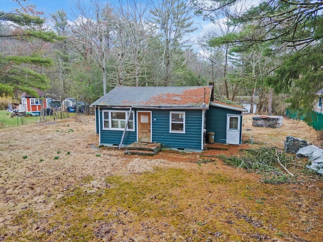 34 Hunczak Blvd, Glen Spey, NY 12737 - view of front of home featuring crawl space, a chimney, and a shingled roof