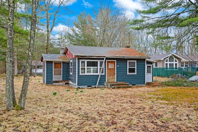 34 Hunczak Blvd, Glen Spey, NY 12737 - view of front of home with roof with shingles, crawl space, and fence