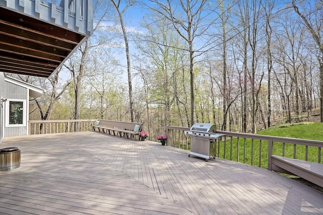 deck with area for grilling