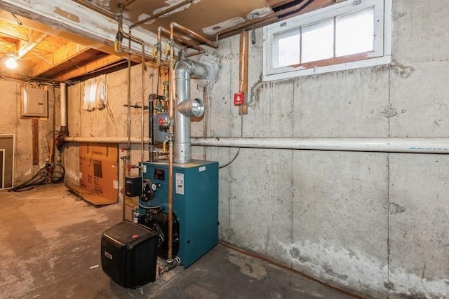 utility room with a heating unit