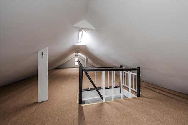 2738 Miles Ave, Bronx, NY 10465 - stairs with lofted ceiling and carpet floors