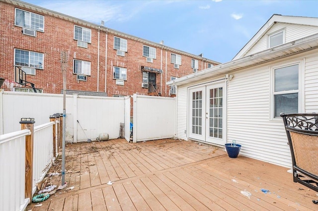 2738 Miles Ave, Bronx, NY 10465 - deck featuring french doors and a fenced backyard