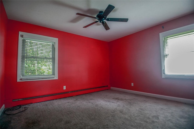 5 Millstream Ln, Stony Brook, NY 11790 - spare room featuring baseboard heating, plenty of natural light, carpet, and baseboards