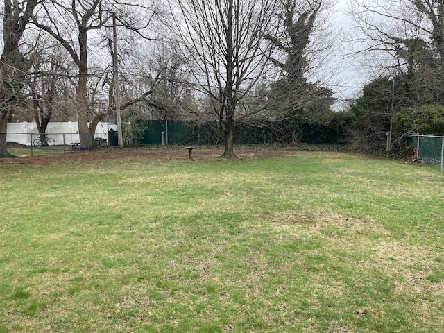 view of yard with fence