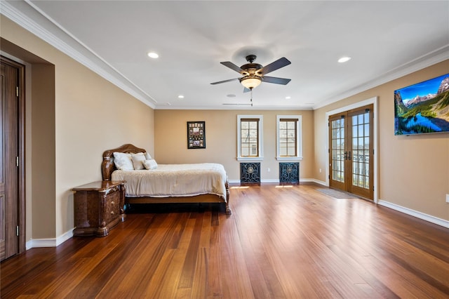117 Malba Dr, Malba, NY 11357 - bedroom featuring recessed lighting, crown molding, and dark wood-style flooring