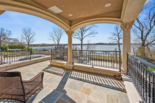 117 Malba Dr, Malba, NY 11357 - view of patio / terrace with a water view and a balcony