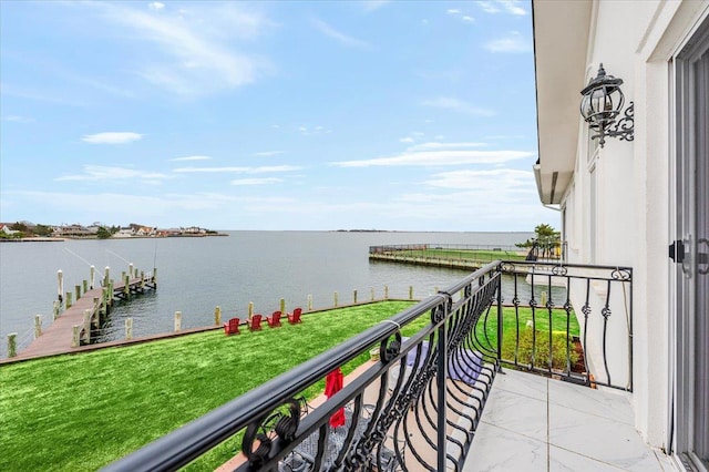 balcony with a water view