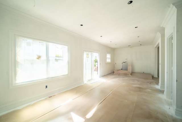 49 E Cherry St, Hicksville, NY 11801 - unfurnished living room with crown molding