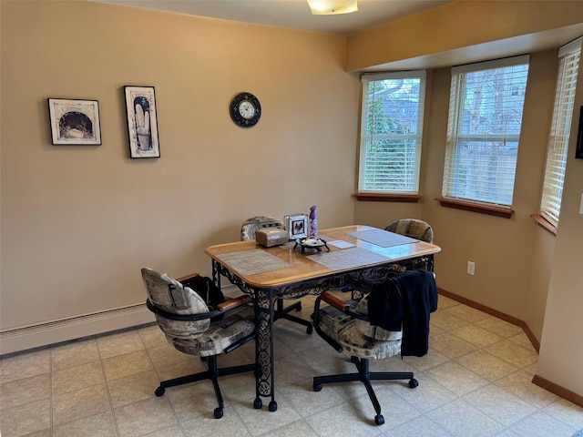 1343 William Floyd Pkwy, Shirley, NY 11967 - dining space with baseboard heating and baseboards