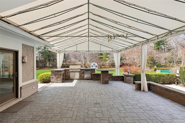 view of patio featuring grilling area and area for grilling